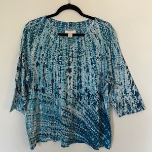 CJ Banks Women’s Cotton 3/4 Length Shirt Size 1X